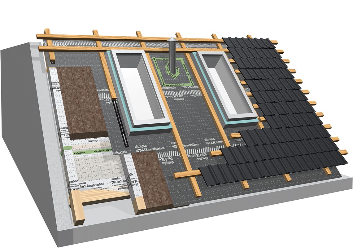 bauen dach querschnitt 3d holzland beese - Dach