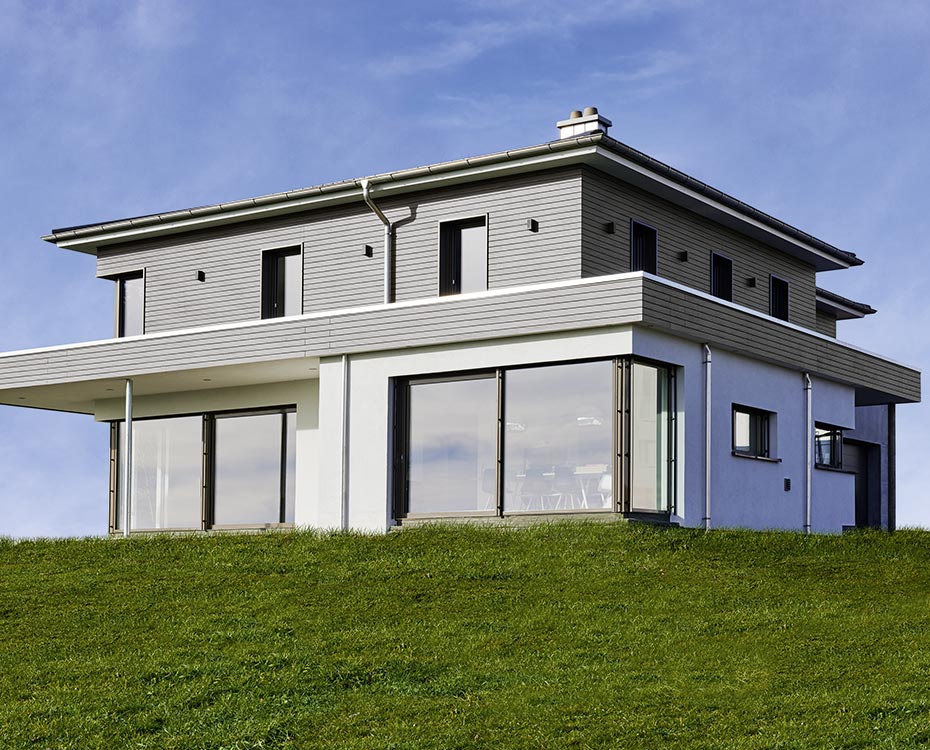 fassade wpcfassade naturinform graphitgrau holzland beese - Fassade